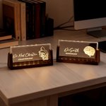 Personalized Stethoscope Surgeon Design Acrylic LED Night Light with Wooden Base Office Decor Appreciation Gift for Doctor Medical Staff