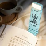 Personalized Book Birth Flower LED Rechargeable Light Clip with Name Reading Accessory Daily Use Birthday Gift for Book Lovers Bookworms