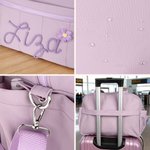 Personalised Flower Travel Large Capacity Duffel Bag with Name and Adjustable Shoulder Strap Birthday Team Gift for Girls