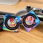 Porte-clés vinyle rotatif avec texte de nom et NFC Cadeau d'anniversaire pour les amateurs de jeux et de musique