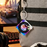 Porte-clés vinyle rotatif avec texte de nom et NFC Cadeau d'anniversaire pour les amateurs de jeux et de musique