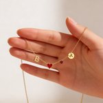 Henkilökohtainen Birthstone Constellation Initial Heart riipukset kaulakoru vuosipäivä äitienpäivä syntymäpäivälahja naisille