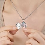 Personalized Angel Photo Necklace with Text for Memorial Dainty Jewelry Birthday Memorial Day Gift for Friends Pet Owners Families