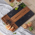 Personalized Engraved Name Marble 11 Pcs Cutting Board Coaster Set with Ceramic Bowl Birthday Anniversary Gift for Family Friend