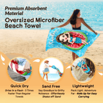 Personalisierte Cartoon-Charakter Obst Muster schnell trocknen übergroßen Strand Handtuch mit Namen und Drawstring Tasche täglichen Strand Party Geschenk für Schwimmer Freunde