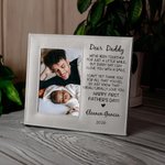 Personalised Baby and Daddy Leather Photo Frame with Name and Text Birthday First Father’s Day Gift for Him