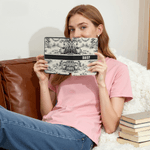 Personalized Vintage Toile De Jouy Style Reading Woman Portable Kindle Case with Name and Hand Strap Daily Use Birthday Gift for Bookworms