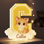 Personalised Cute Animal Initial Cloud LED Night Light with Name Nursery Decor Birthday Baby Shower Gift for Babies Toddlers