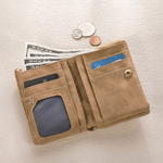 Portefeuille en cuir PU avec porte-cartes et nom pour une utilisation quotidienne Cadeau d'anniversaire pour les femmes