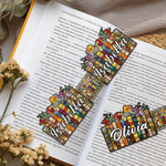 Personalized Stained Glass Floral Magnetic Bookmark Clip with Name Daily Use Book Club Birthday Gift for Bookworm Book Lover