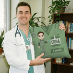 Personalized Cartoon Medical Character Throw Pillow Cover with Name and Occupation Home Decor Appreciation Gift for Nurse Doctor