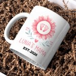 Personalized Baby Footprint 11 oz 15 oz Ceramic Mug with Name and Year Birthday Baby Shower Gift for New Parents Mom Dad