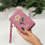 Portefeuille en cuir PU avec porte-cartes et nom pour une utilisation quotidienne Cadeau d'anniversaire pour les femmes