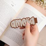 Henkilökohtainen Retro Floral Lace Edge Faux Leather Texture Design Magneettinen kirjanmerkki Clip nimellä Päivittäinen käyttö Syntymäpäivälahja kirjamatoille opiskelijoille