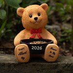 Personalized Bear Resinous Bird Feeder with Engraved Name and Text Miscarriage Baby Memorial Gift for Parents