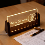 Personalized Stethoscope Surgeon Design Acrylic LED Night Light with Wooden Base Office Decor Appreciation Gift for Doctor Medical Staff