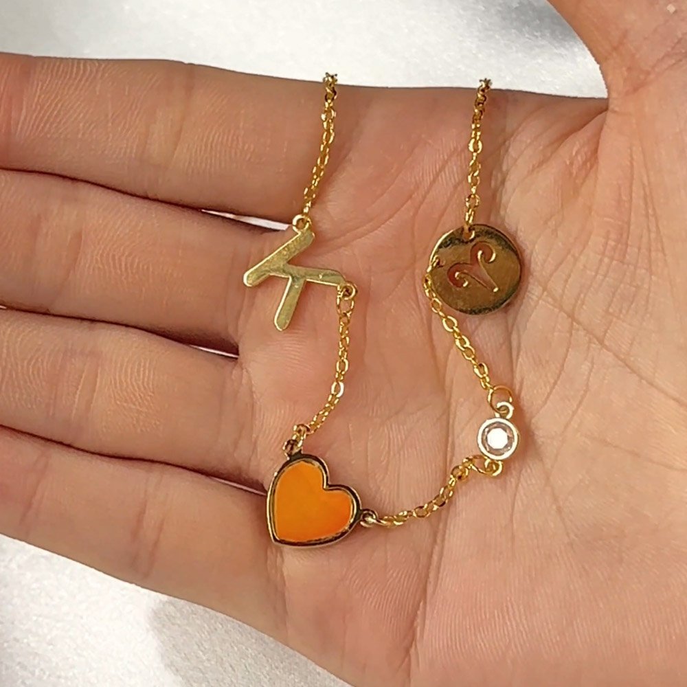 Collana con ciondolo a cuore reattivo al calore con costellazione di pietre di nasca personalizzata Regalo di compleanno per le donne in occasione della Festa della Mamma - CALLIE