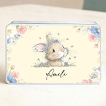Personalizzato carino floreale corona coniglietto biscotto scatola di latta con nome stoccaggio accessori festa di Pasqua regalo per ragazzi ragazze