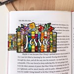 Personalized Stained Glass Floral Magnetic Bookmark Clip with Name Daily Use Book Club Birthday Gift for Bookworm Book Lover