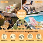 Personalisiertes schnelltrocknendes Strandtuch aus Mikrofaser mit buntem Karomuster und Namen Sommerausflug Poolparty Geschenk für Damen