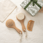 Personalized Cute Forest Animal Name Wooden Baby Hair Brush Comb Set with Drawstring Bag and Gift Box Baptism Birthday Gift for Babies Kids