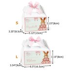 Gepersonaliseerde schattige paashaas boog geschenkdoos met handvat en naam 2 stuks paasfeest geschenk voor kinderen