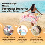 Personalisiertes schnelltrocknendes Strandtuch aus Mikrofaser mit buntem Karomuster und Namen Sommerausflug Poolparty Geschenk für Damen