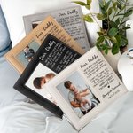 Personalised Baby and Daddy Leather Photo Frame with Name and Text Birthday First Father’s Day Gift for Him