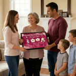 Poster personalizzato con fiori di nascita, senza cornice, con 1-16 nomi, decorazione per la casa, compleanno, regalo per la festa della mamma e della nonna.