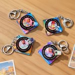 Porte-clés vinyle rotatif avec texte de nom et NFC Cadeau d'anniversaire pour les amateurs de jeux et de musique