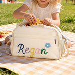 Personalised Flower Travel Large Capacity Duffel Bag with Name and Adjustable Shoulder Strap Birthday Team Gift for Girls