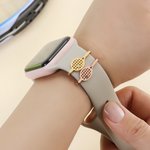 Personalized Tennis Racket Birthstone Sporty Watch Band Charm Smartwatch Accessories Birthday Game Day Gift for Tennis Lover Coach