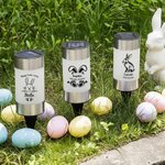 Personalized Cartoon Bunny Solar Garden Light with Name and Blessing Message Garden Decoration Easter Gift for Kids Family