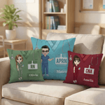 Personalized Cartoon Medical Character Throw Pillow Cover with Name and Occupation Home Decor Appreciation Gift for Nurse Doctor