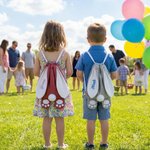 Personalisierte Samt Kinderrucksack | mit besticktem Namen | Osterhasen Turnbeutel | Hasenohren | Schwänzchen | Ostern Eiersuche Geschenk für Kinder