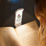 Personalized Book Birth Flower LED Rechargeable Light Clip with Name Reading Accessory Daily Use Birthday Gift for Book Lovers Bookworms