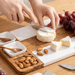 Personalized Engraved Name Marble 11 Pcs Cutting Board Coaster Set with Ceramic Bowl Birthday Anniversary Gift for Family Friend