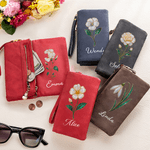 Portefeuille en cuir PU avec porte-cartes et nom pour une utilisation quotidienne Cadeau d'anniversaire pour les femmes