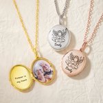 Personalized Angel Photo Necklace with Text for Memorial Dainty Jewelry Birthday Memorial Day Gift for Friends Pet Owners Families