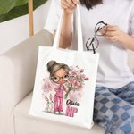 Personalized Nurse Cartoon Character Easter Egg Large Tote Bag with Name and Job Title Travel Essentials Birthday Nurse Week Gift for Medical Staff