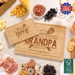 Personalized Engraved Grills It Spatula Fork Text FSC Bamboo Charcuterie Cutting Board with Juice Groove Made in USA Father's Day Gift for Dad Grandpa