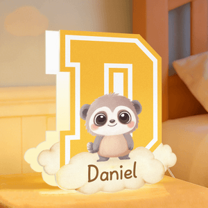 Personalized Cute Animal Initial Cloud LED Night Light with Name Nursery Decor Birthday Baby Shower Gift for Babies Toddlers