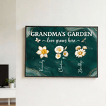 Poster personalizzato con fiori di nascita, senza cornice, con 1-16 nomi, decorazione per la casa, compleanno, regalo per la festa della mamma e della nonna.