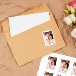 Personalized Postage Stamp Design Photo Stickers Labels with Name and Face Value Birthday Memorial Gift for Family Friends