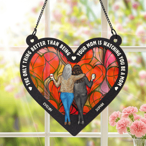 Personalised Cartoon Character Back View Window Hanging Suncatcher with Names Home Decor Mother's Day Birthday Gift for Mom Woman