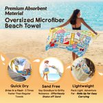 Toalla de playa de microfibra de gran tamaño y secado rápido personalizada con el nombre en estilo veraniego Fiesta en la playa Regalo de vacaciones para niños Amigos