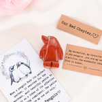 Personalized You Are My Penguin Design Red Penguin Pebble with Card Velvet Bag and Gift Box Birthday Anniversary Gift for Couples