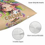 Personalizzato carino ragazza fiore fantasia unicorno morbido cuscino copertina con nome Camera Decor regalo di compleanno per le ragazze figlie nipoti