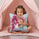 Personalizzato carino ragazza fiore fantasia unicorno morbido cuscino copertina con nome Camera Decor regalo di compleanno per le ragazze figlie nipoti