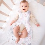 Personalized Floral Cute Elephant Sleeveless Zippered Baby Sleep Bag with Initial and Name Birthday Baby Shower Gift for Newborn